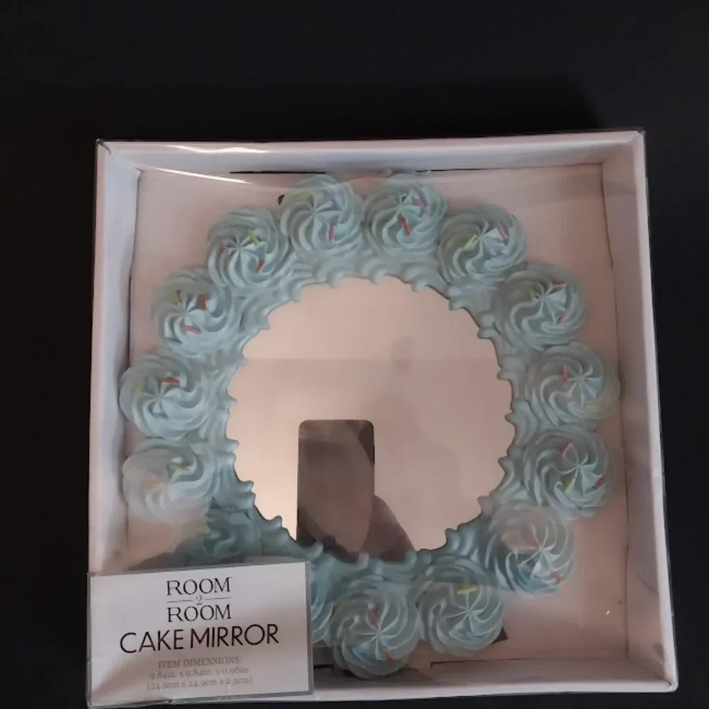 Aqua Swirl Decorative Wall Mirror - Whimsical Home Accent